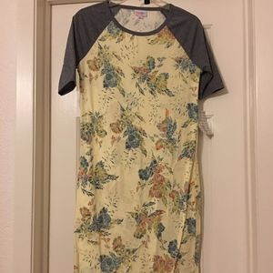 NWT Lularoe Julia - Yellow Floral Print Small HTF